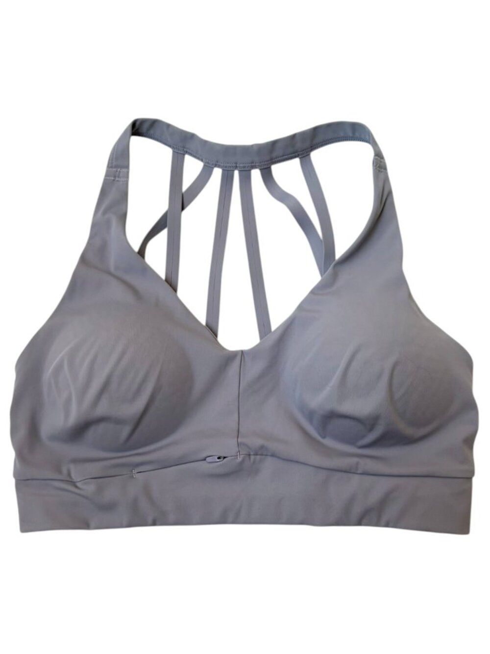 Athleta Suryana Strappy Back Sports Bra Lavender 34D/DD Hidden Zip Pocket